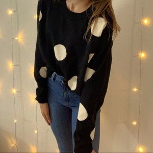Black and white polk a dot sweater